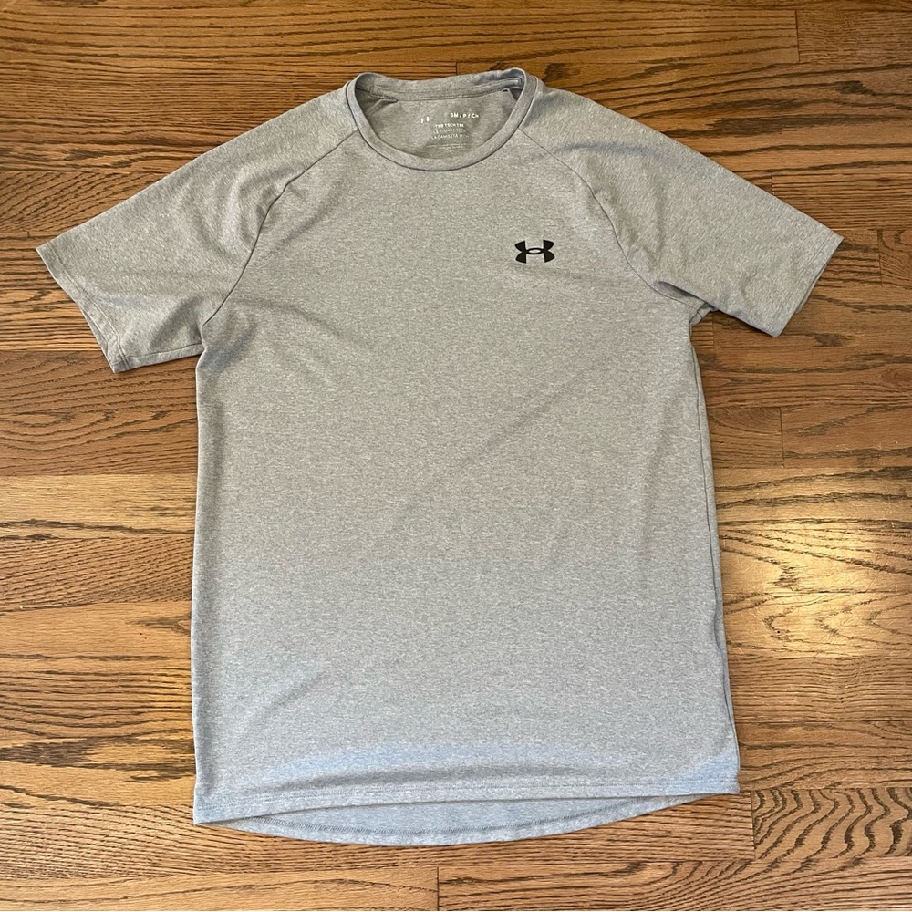 Under Armour Mens Tech Tee 2.0 Short Sleeve T-Shirt Activewear Light Gray SIZE S